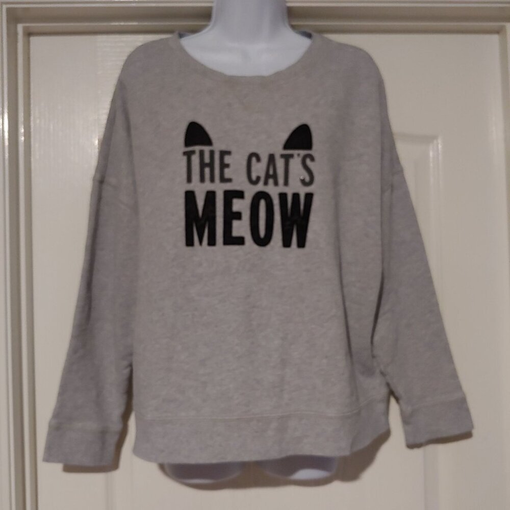 Kate Spade Heather Gray Cat's Meow Sweatshirt